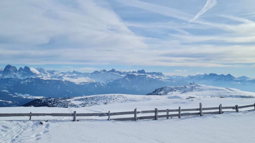 Winterwanderung Zwölfernock - Blick auf Seiser Alm