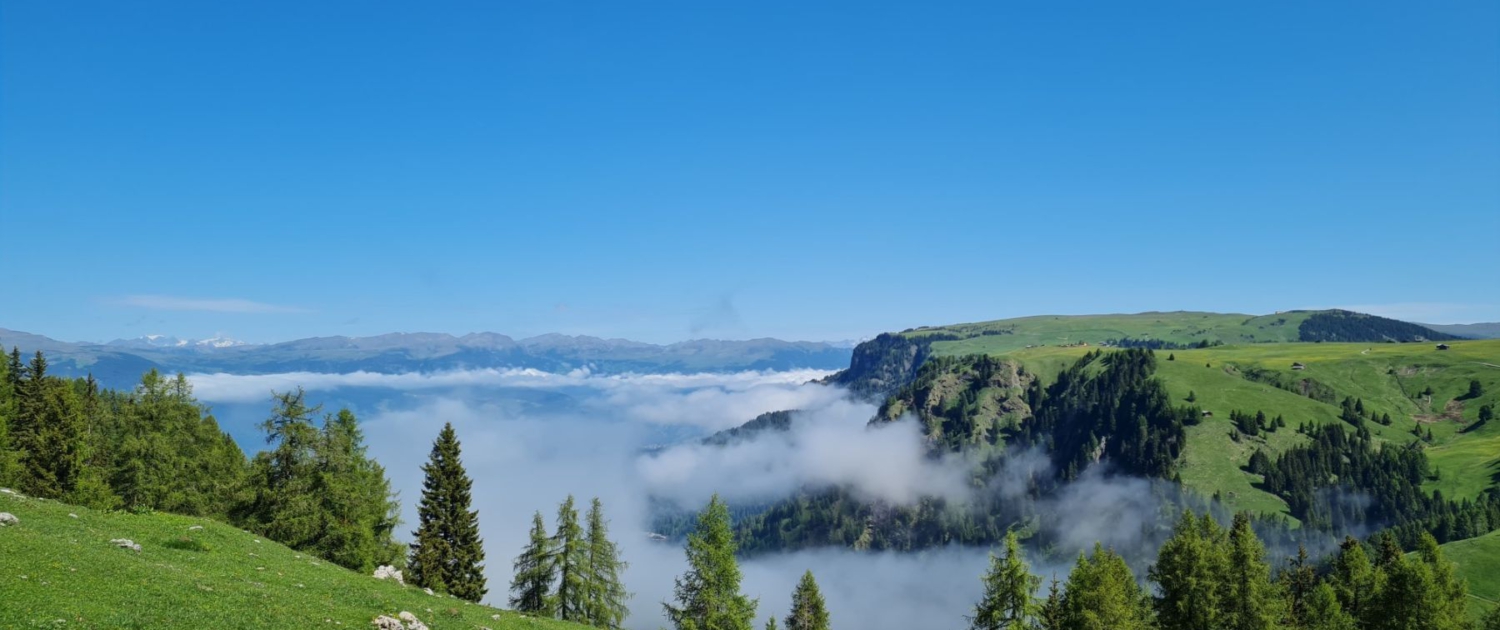 Wandern auf den Schlern - Blick ins Eisacktal