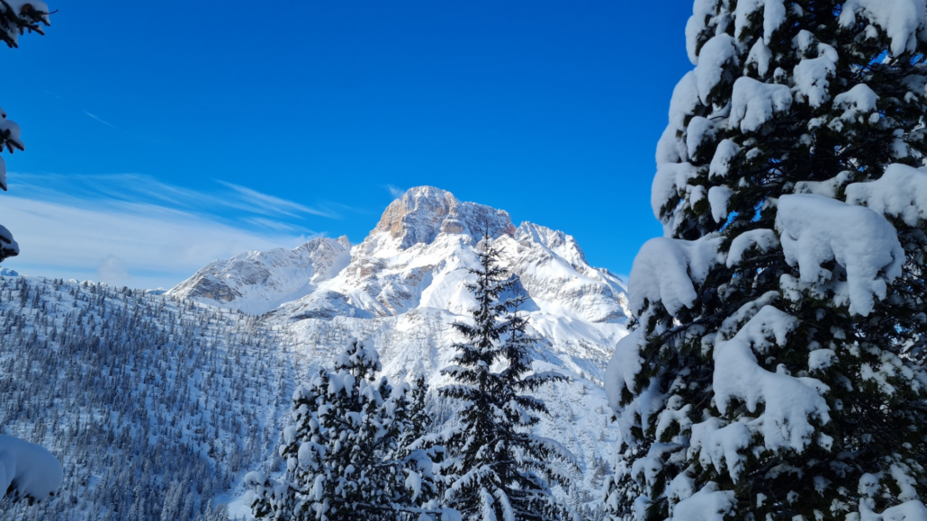 Winterwanderung Strudelkopf - Blick auf Hohe Gaisl