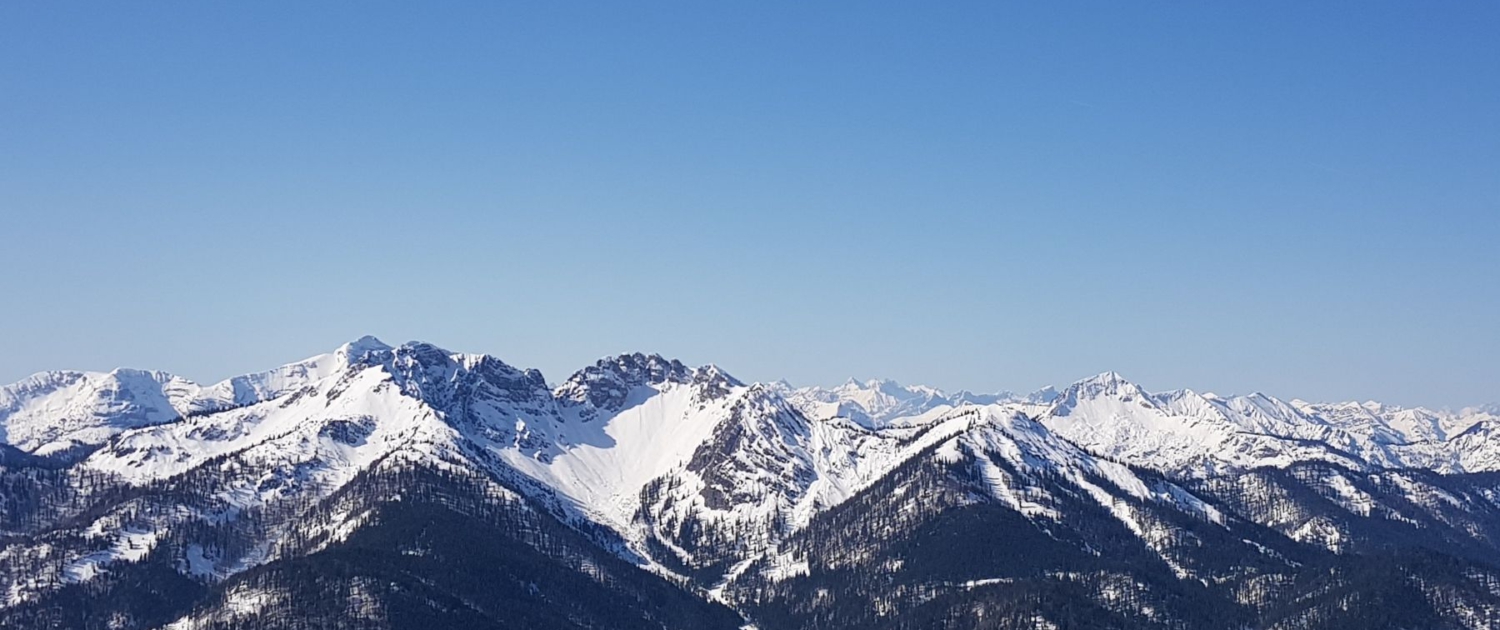 Winterwanderung Rotwand: Blick nach Westen