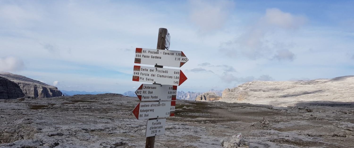 Vorbereitung Weitwanderweg - Markierte Wege auf der Sellahochfläche